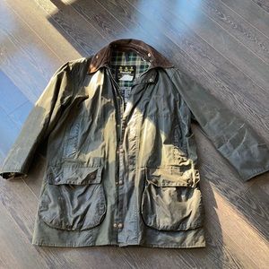Men’s Large Waxed Barbour Coat with Pile Lining